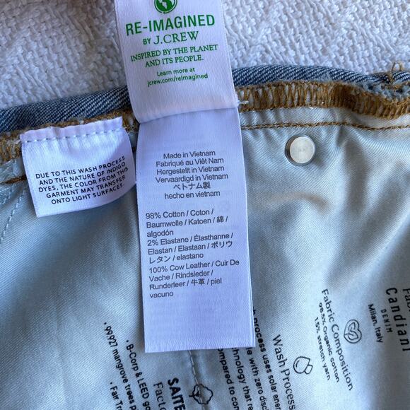 J.Crew Classic Straight Jeans High Rise Organic Cotton Distressed Blue Denim 27 - Picture 8 of 9